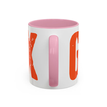 Mug — Bold Distressed Orange Text Coffee Cup (11oz/15oz)