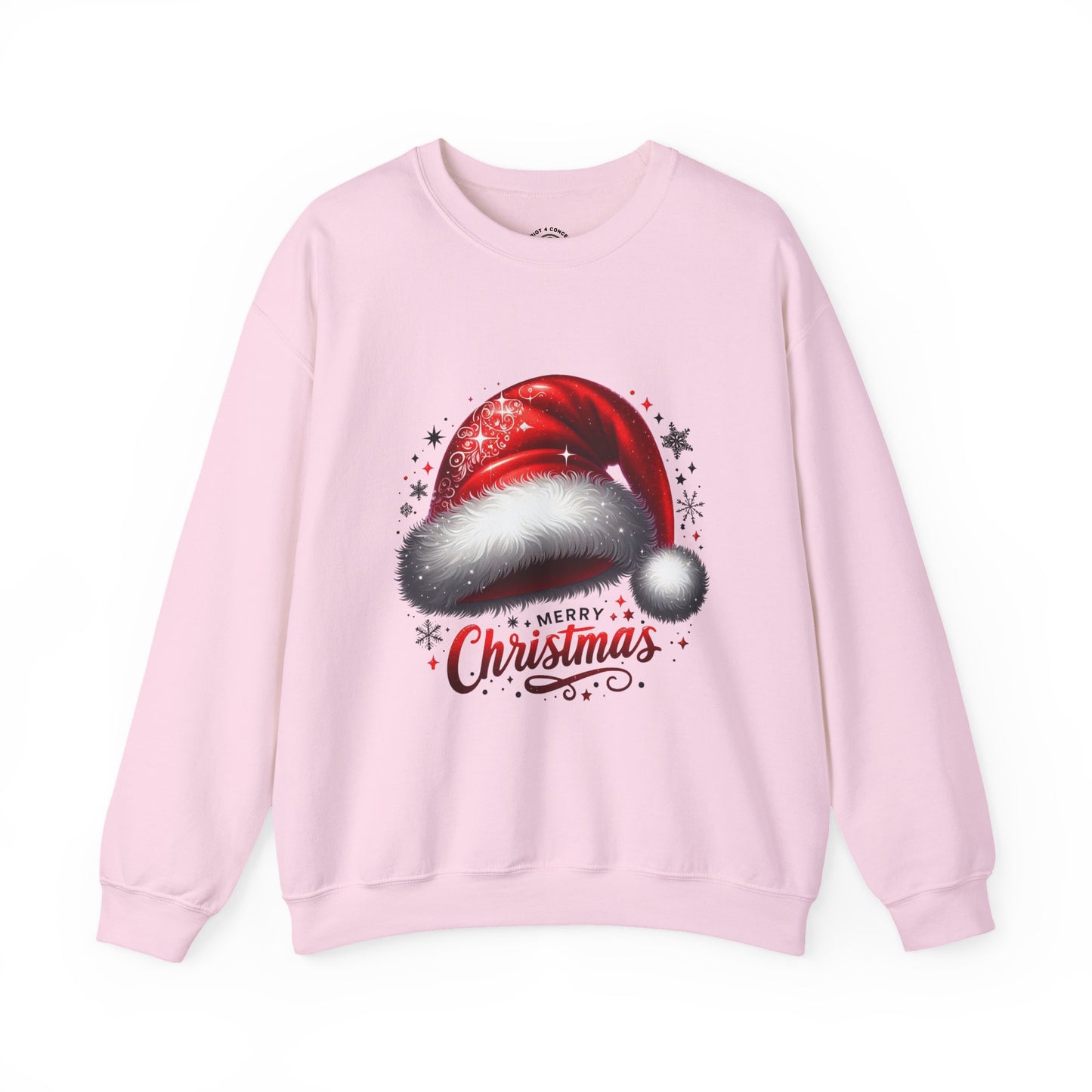 Christmas Sweatshirt - Red Santa Hat "Merry Christmas" Holiday Crewneck