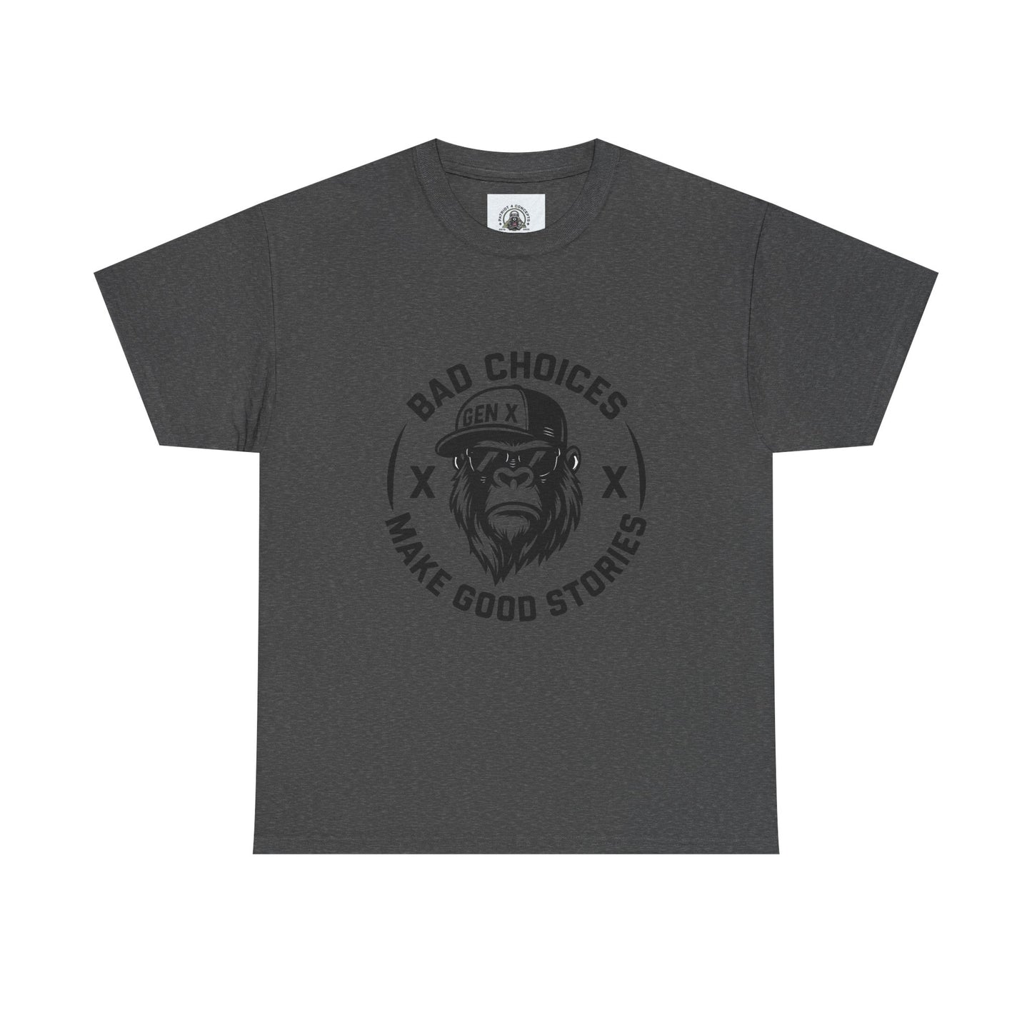 Gen X Bad Choices Tee, Unisex Heavy Cotton Shirt, Funny Gift for Millennials, Casual Wear, Storyteller T-Shirt