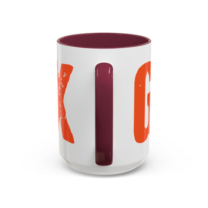 Mug — Bold Distressed Orange Text Coffee Cup (11oz/15oz)