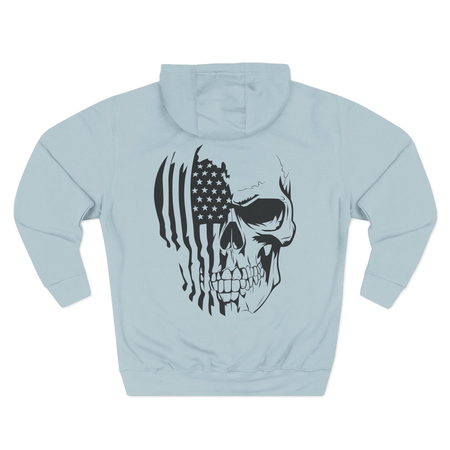 American Flag Skull Hoodie – Patriotic Grunge Fleece Pullover