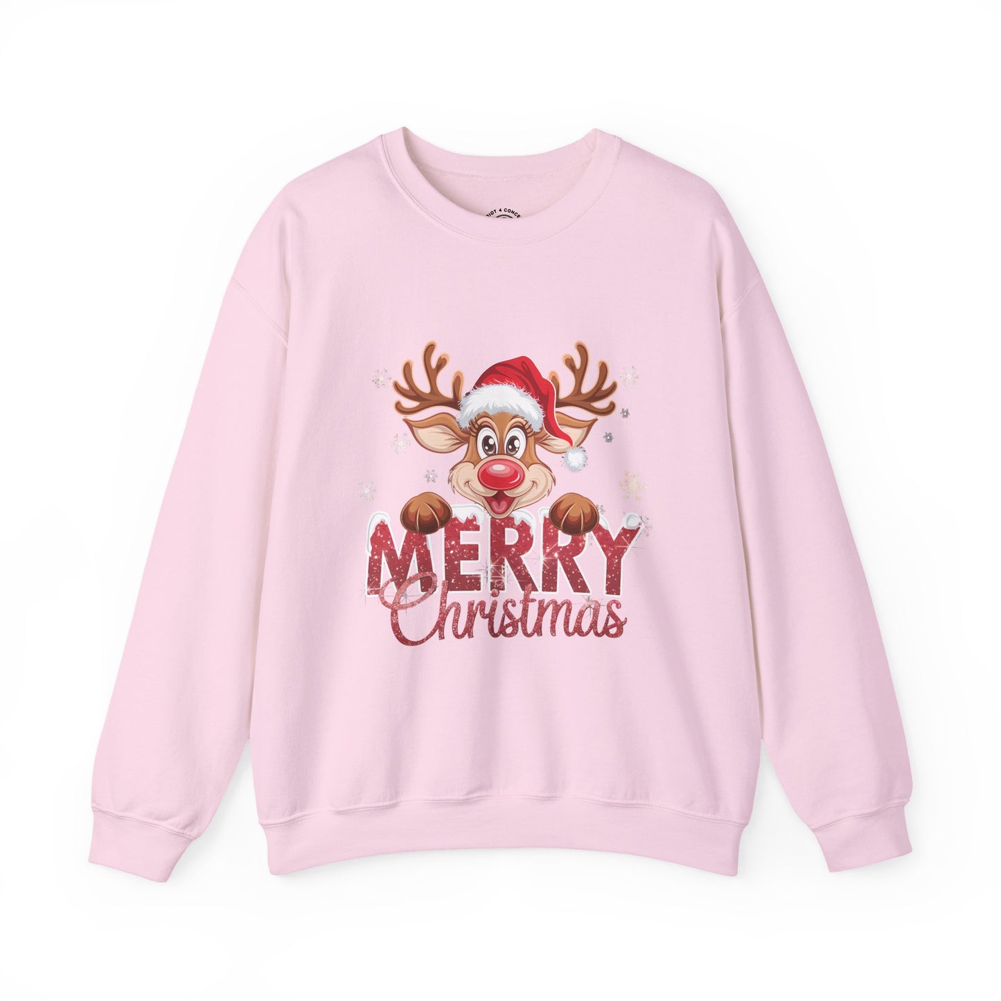 Christmas Reindeer Crewneck Sweatshirt — 'Merry Christmas' Holiday Pullover