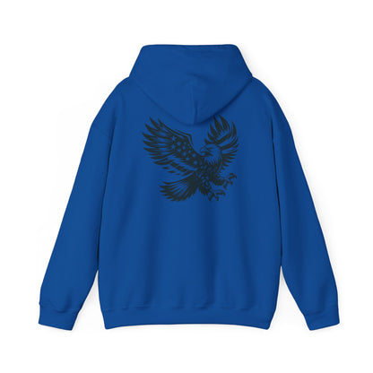 Eagle with American Flag Wings Hoodie — Patriotic Bald Eagle Back Graphic