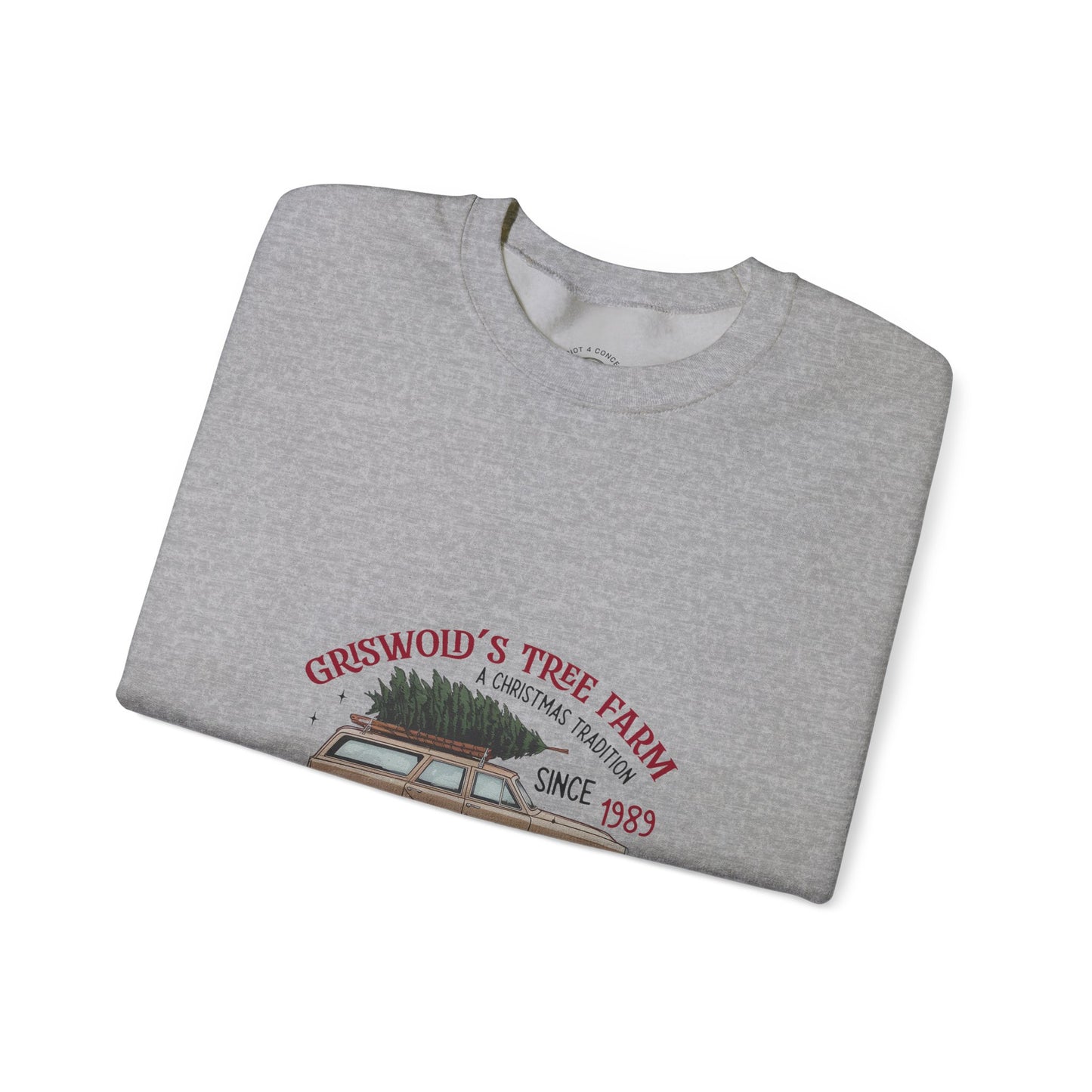 Family Christmas Sweatshirt — Croswold’s Tree Farm Vintage Station Wagon Design