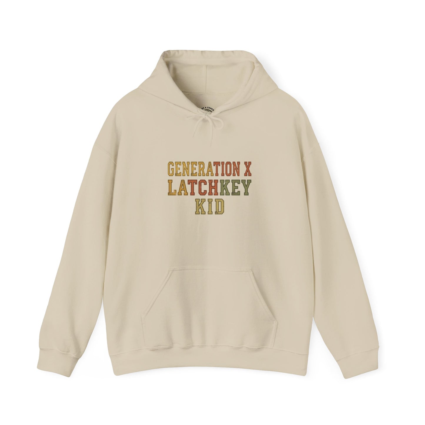 Gen X Latchkey Kid Hoodie — Retro Stencil Graphic Sweatshirt