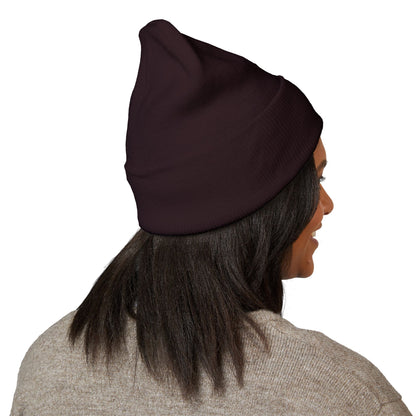 Embroidered Cross Cuffed Beanie — Minimal Faith Knit Hat