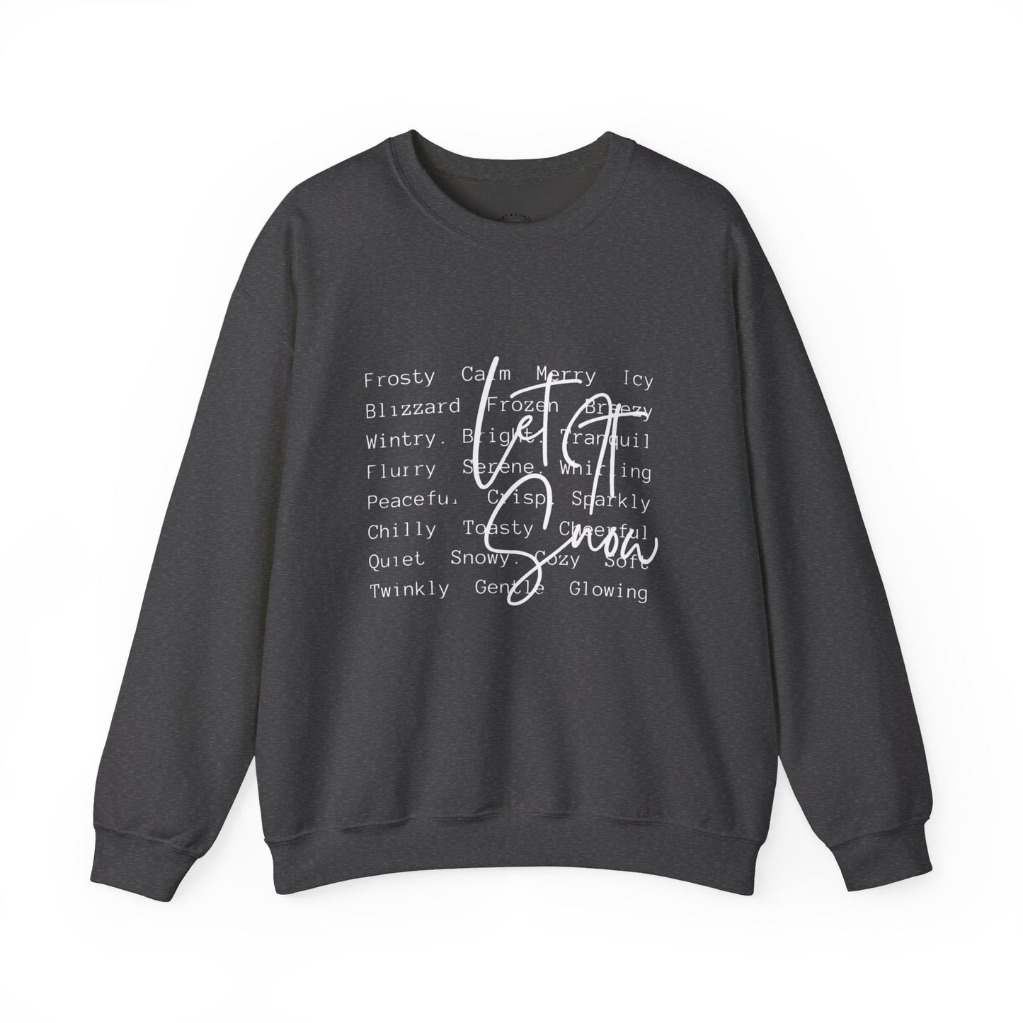 Crewneck Sweatshirt — Cozy Holiday Words “Oh Joy” Typography Design