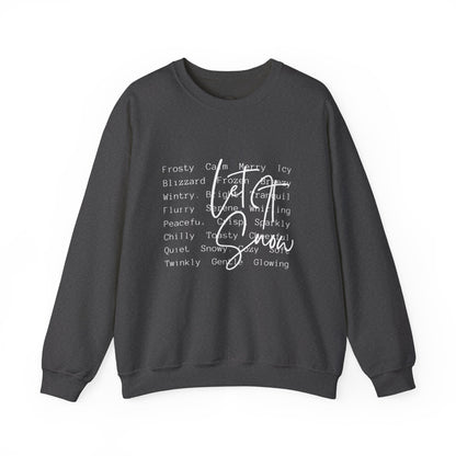 Crewneck Sweatshirt — Cozy Holiday Words “Oh Joy” Typography Design