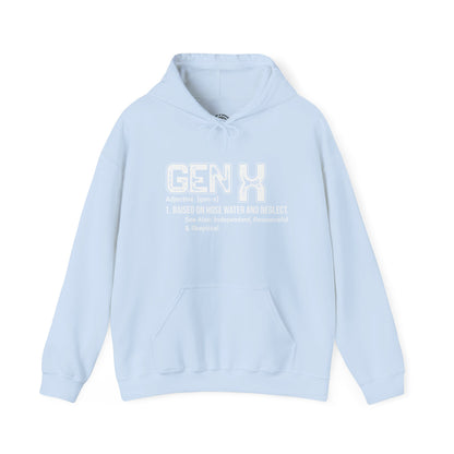 Gen X Definition Hoodie — Retro 'Gen X' Graphic Pullover