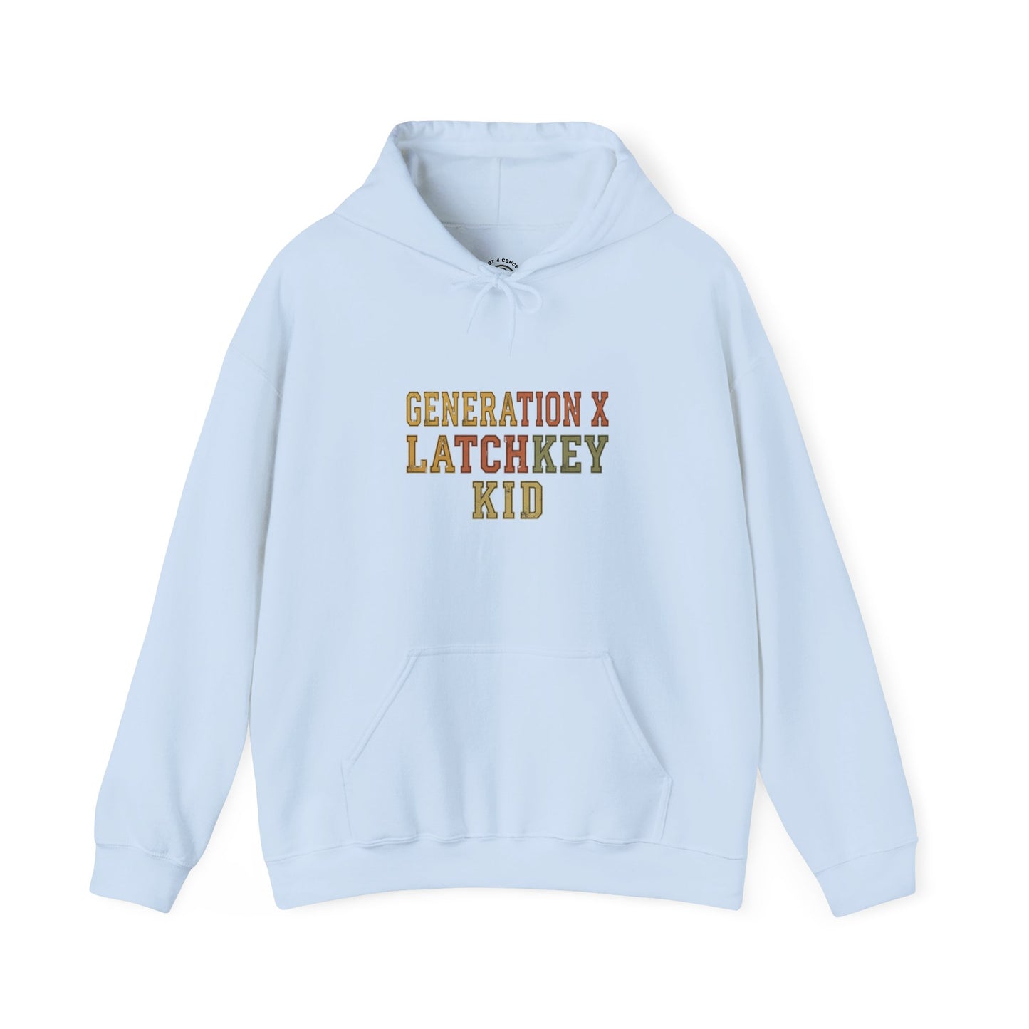 Gen X Latchkey Kid Hoodie — Retro Stencil Graphic Sweatshirt