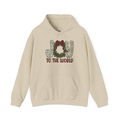 Joy to the World Hoodie — Festive Christmas Wreath Sweatshirt