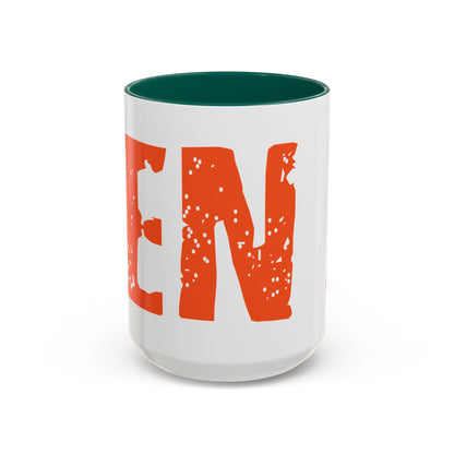 Mug — Bold Distressed Orange Text Coffee Cup (11oz/15oz)