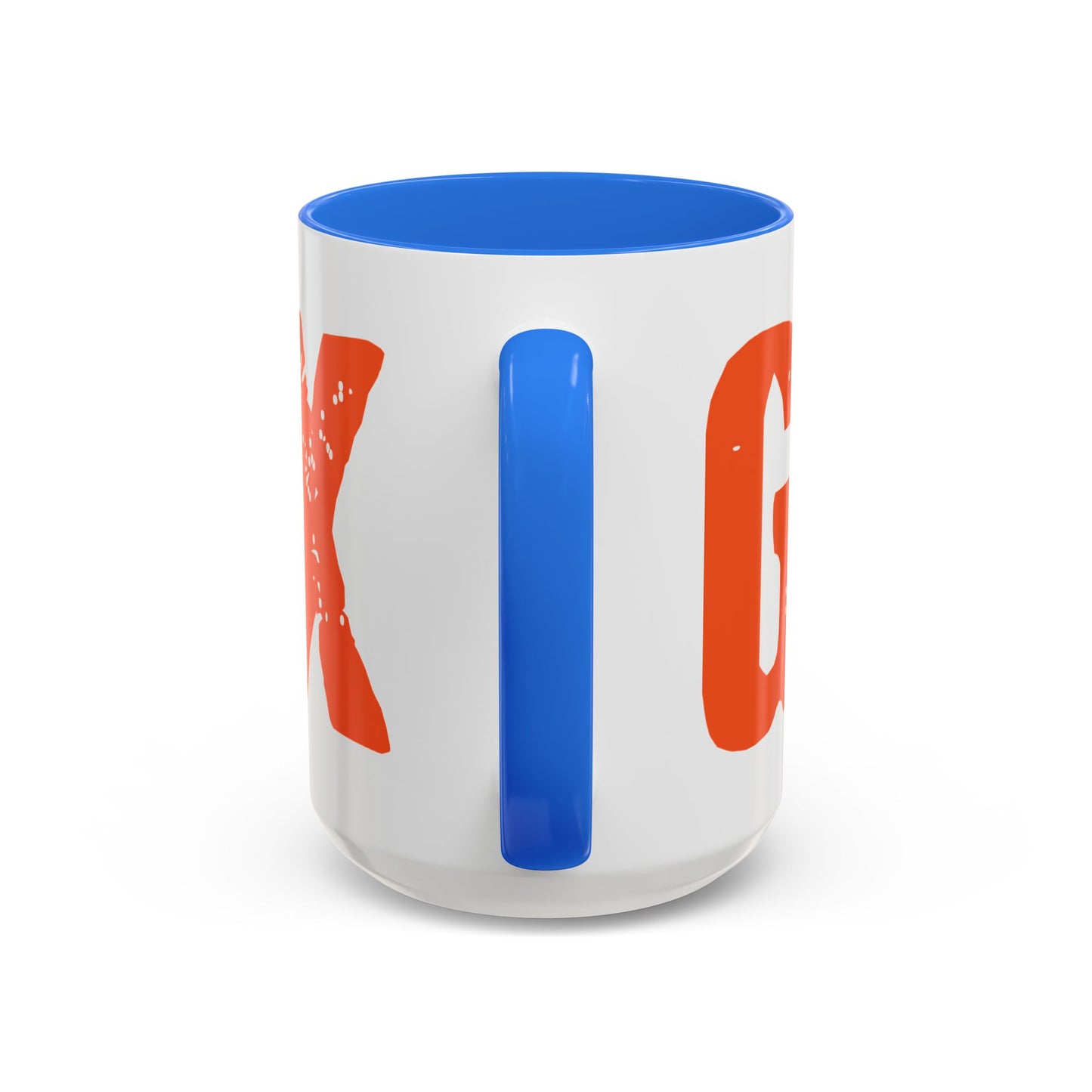 Mug — Bold Distressed Orange Text Coffee Cup (11oz/15oz)