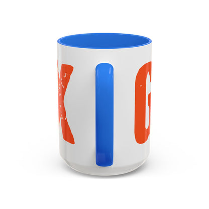 Mug — Bold Distressed Orange Text Coffee Cup (11oz/15oz)
