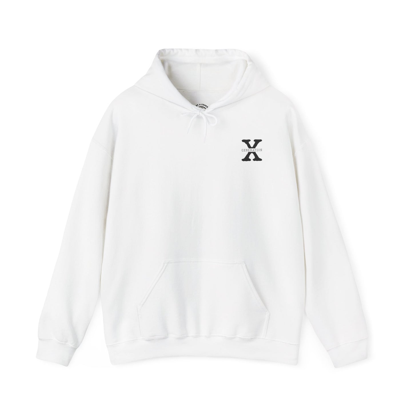 Generation X 'We Don't Care' Hoodie - Retro Grunge X Logo Sweatshirt
