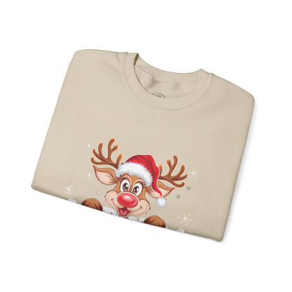 Christmas Reindeer Crewneck Sweatshirt — 'Merry Christmas' Holiday Pullover