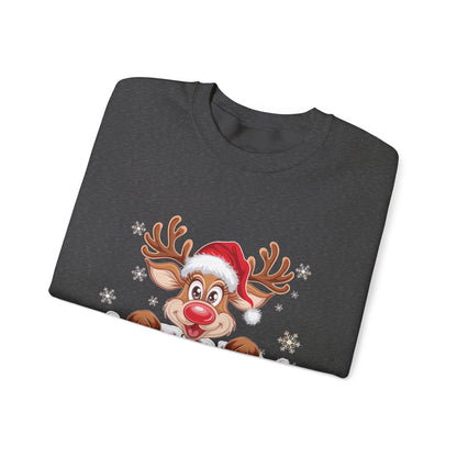 Christmas Reindeer Crewneck Sweatshirt — 'Merry Christmas' Holiday Pullover