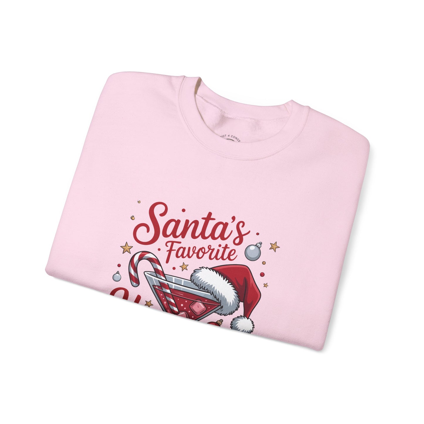 Crewneck Sweatshirt — "Santa's Favorite Hot Mess" Christmas Holiday Sweatshirt