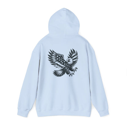 Eagle with American Flag Wings Hoodie — Patriotic Bald Eagle Back Graphic