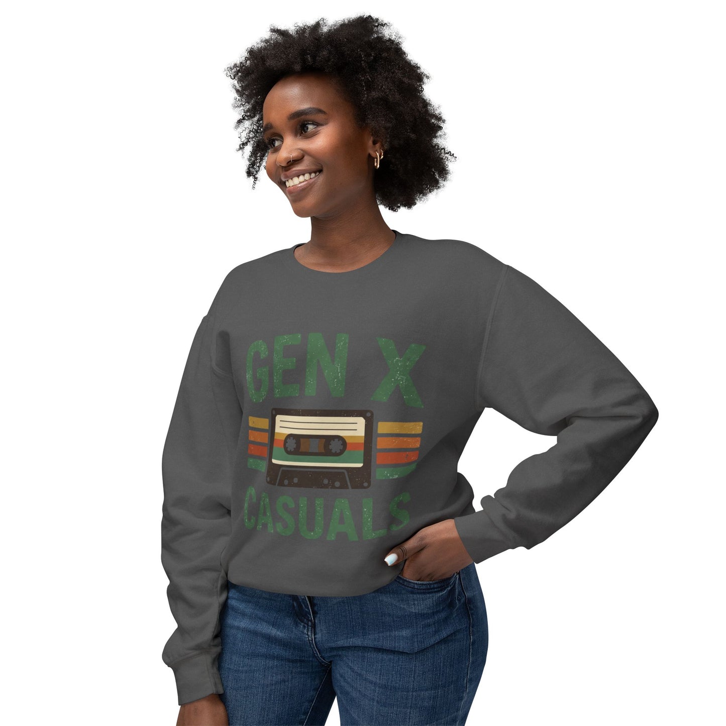 Gen X Casuals Sweatshirt — Retro Cassette Crewneck
