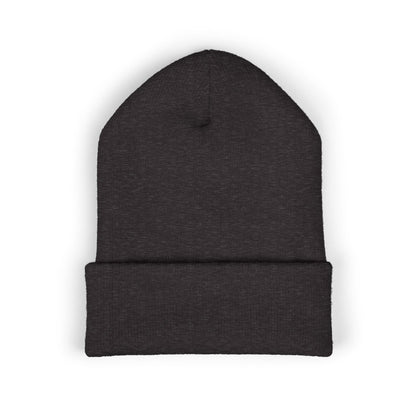 Embroidered Cross Cuffed Beanie — Minimal Faith Knit Hat