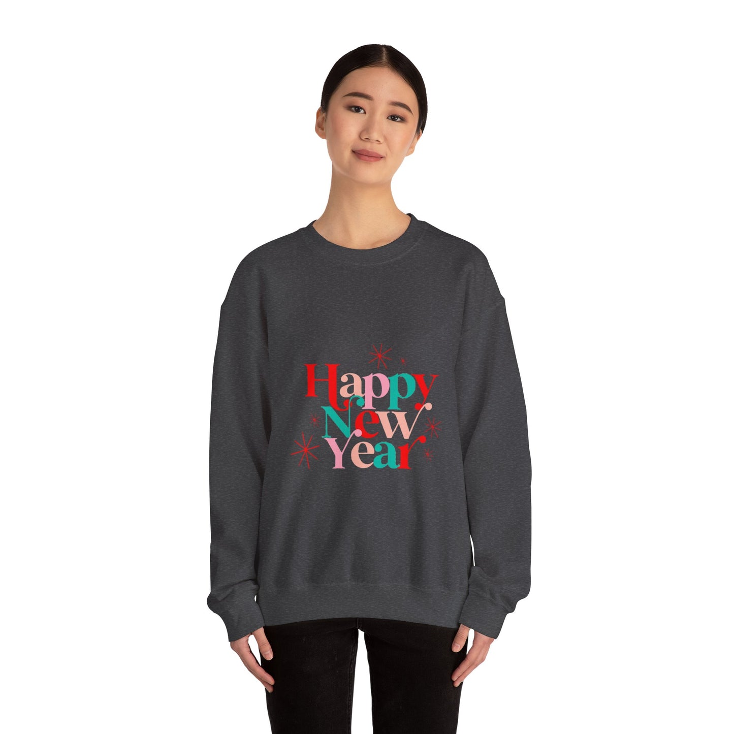 New Year Crewneck Sweatshirt — "Happy New Year" Festive Holiday Sweatshirt