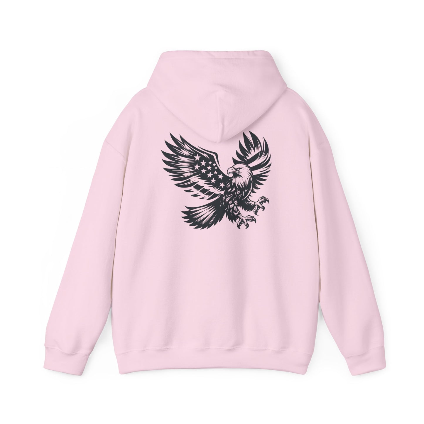 Eagle with American Flag Wings Hoodie — Patriotic Bald Eagle Back Graphic