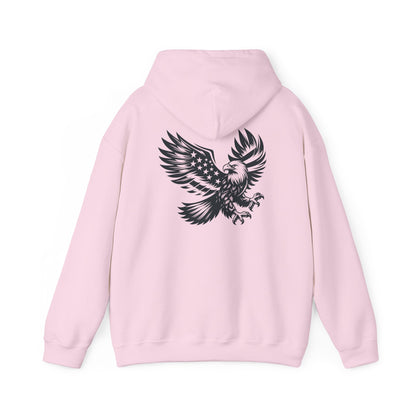 Eagle with American Flag Wings Hoodie — Patriotic Bald Eagle Back Graphic