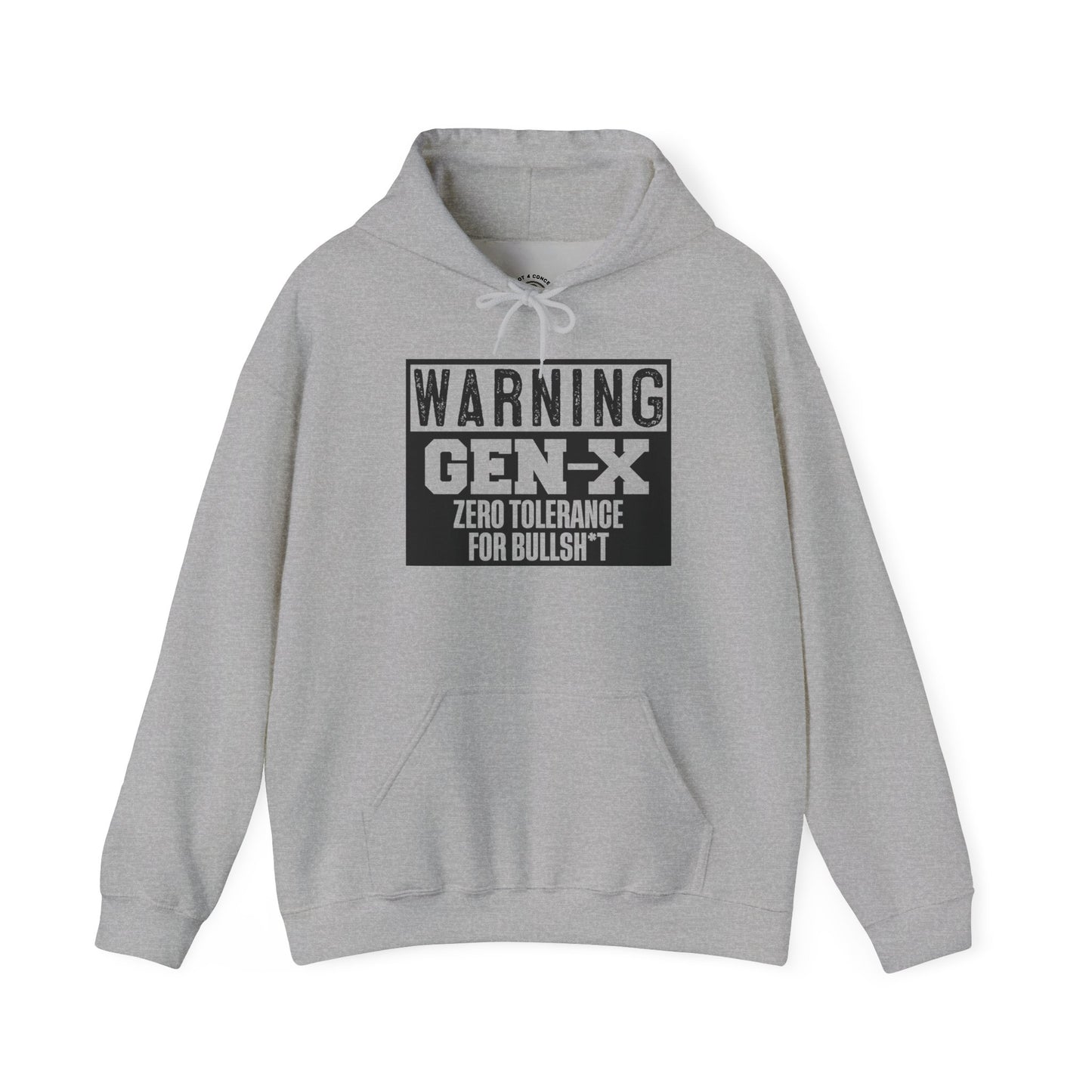 Gen-X Warning Hoodie — "Zero Tolerance for Bullsh*t" Vintage Style Sweatshirt