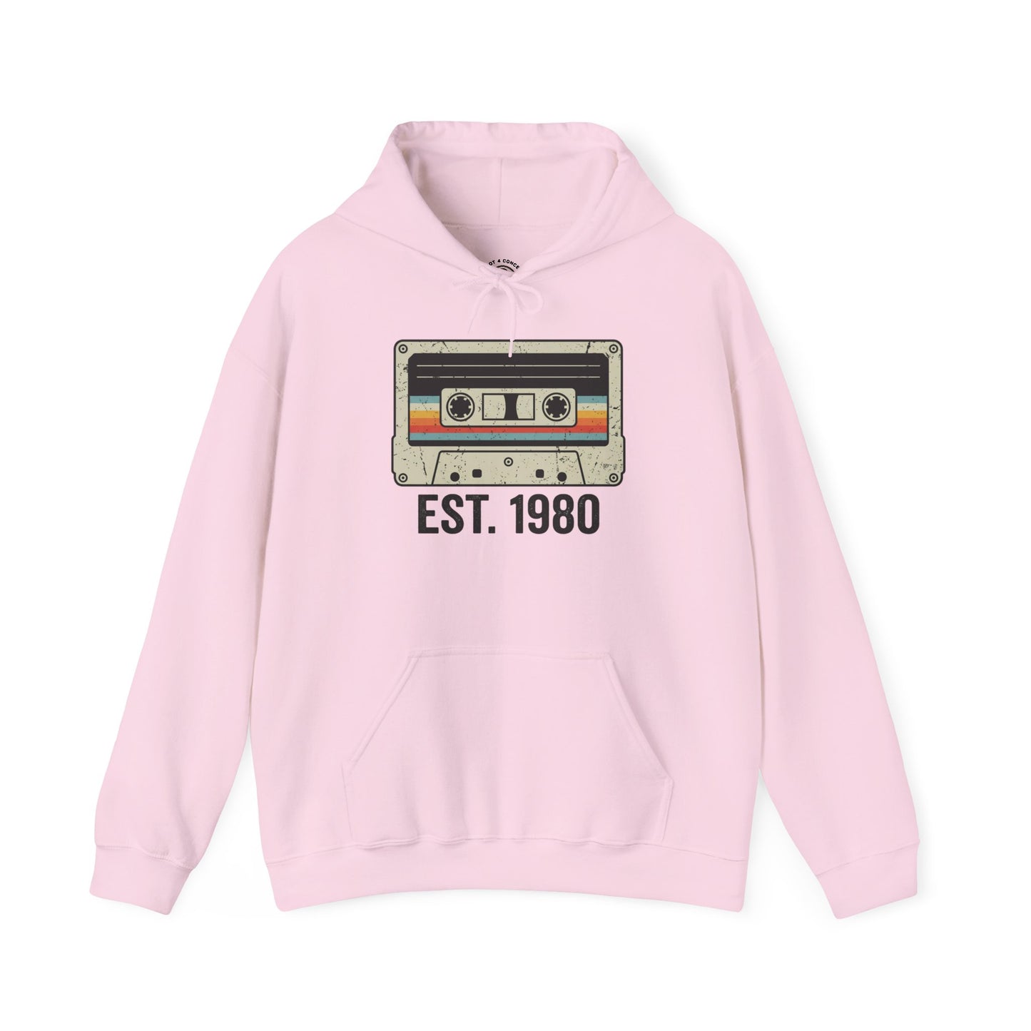 1980 Retro Cassette Hoodie — Est. 1980 Vintage Music Sweatshirt