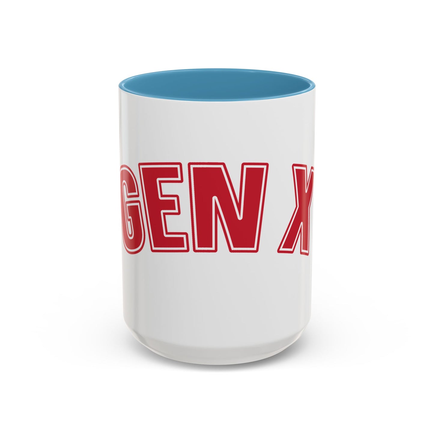 Gen X Coffee Mug — Retro Bold Red Accent Mug (11/15oz)