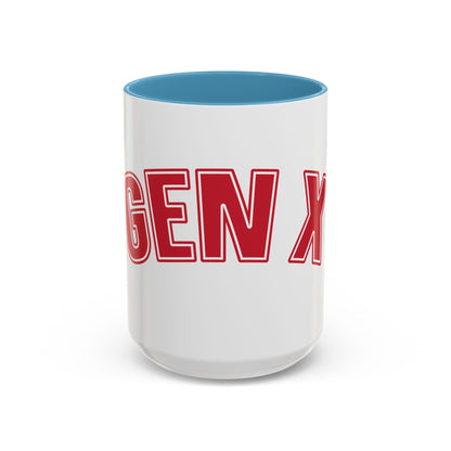 Gen X Coffee Mug — Retro Bold Red Accent Mug (11/15oz)