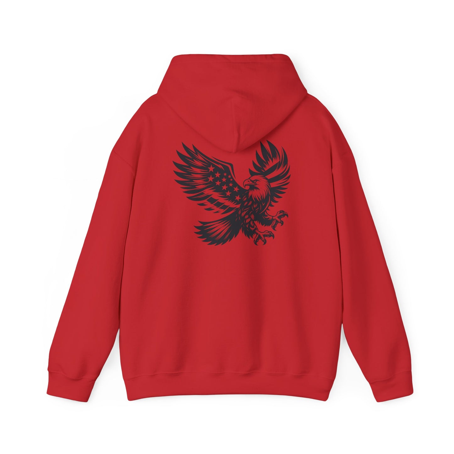 Eagle with American Flag Wings Hoodie — Patriotic Bald Eagle Back Graphic