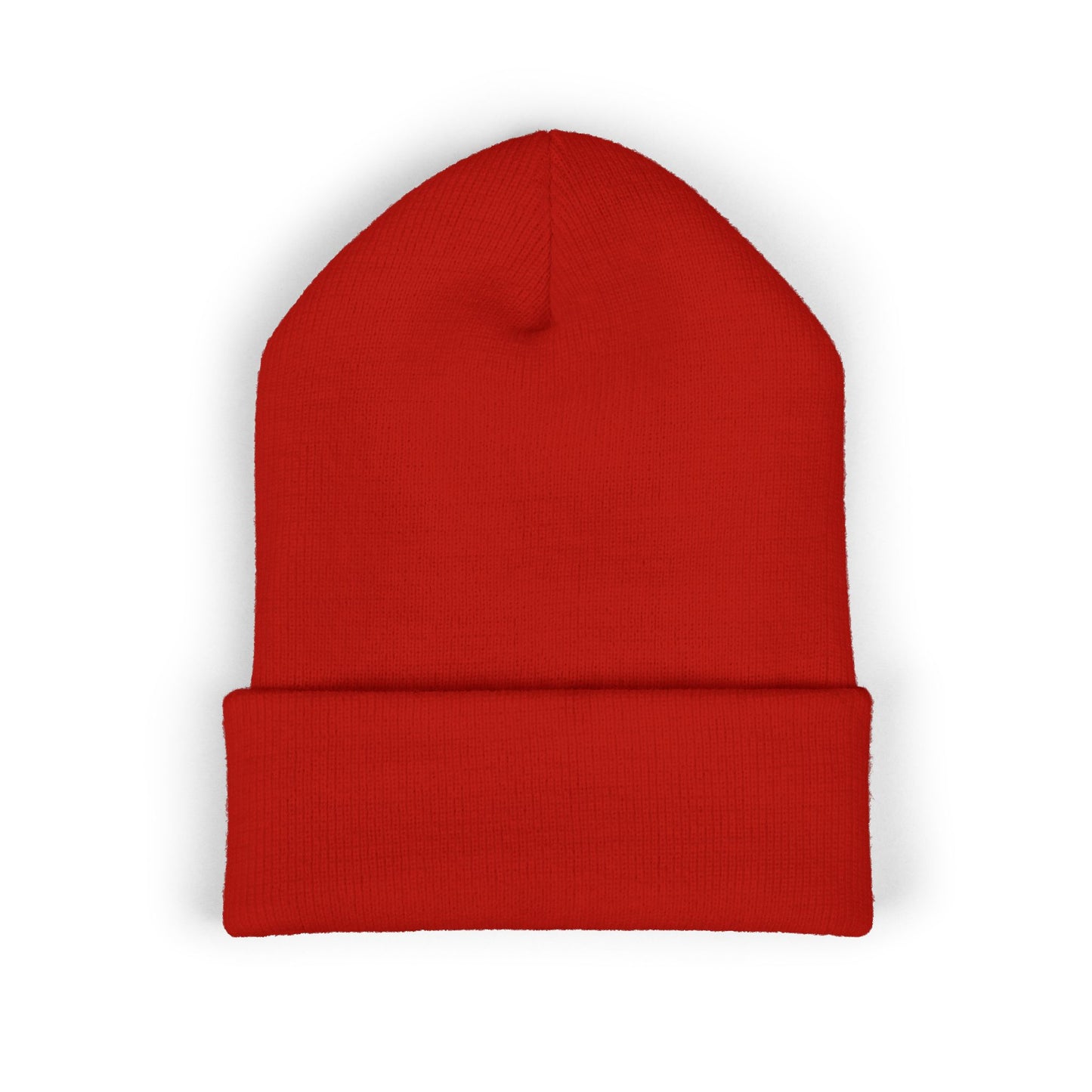 Embroidered Cross Cuffed Beanie — Minimal Faith Knit Hat