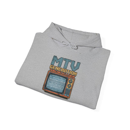 Retro TV 'MTV Generation' Hoodie – Vintage 80s Nostalgia Pullover