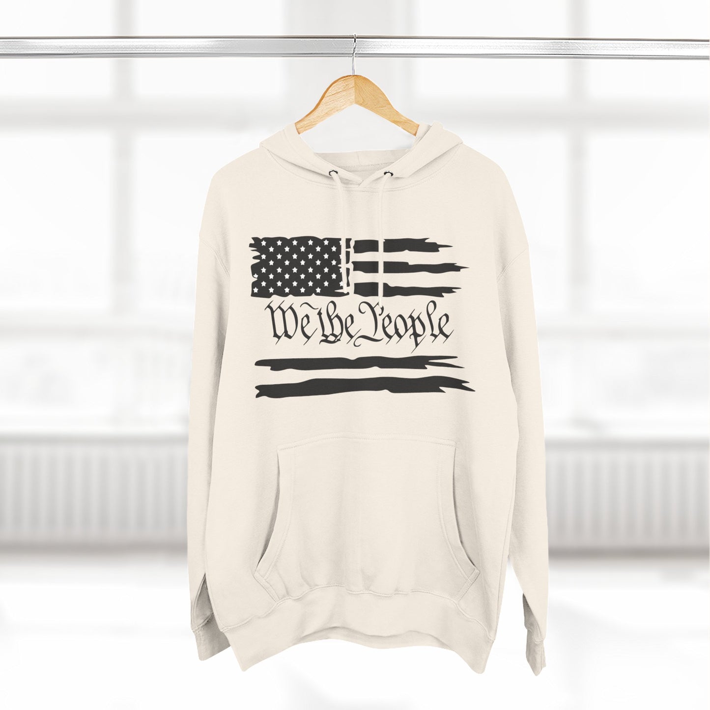 Patriotic "We the People" Hoodie - Distressed American Flag Pullover
