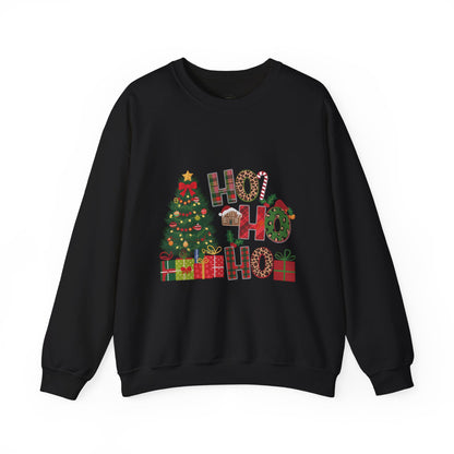 Ho Ho Ho Christmas Sweatshirt – Festive Tree & Gifts Holiday Crewneck