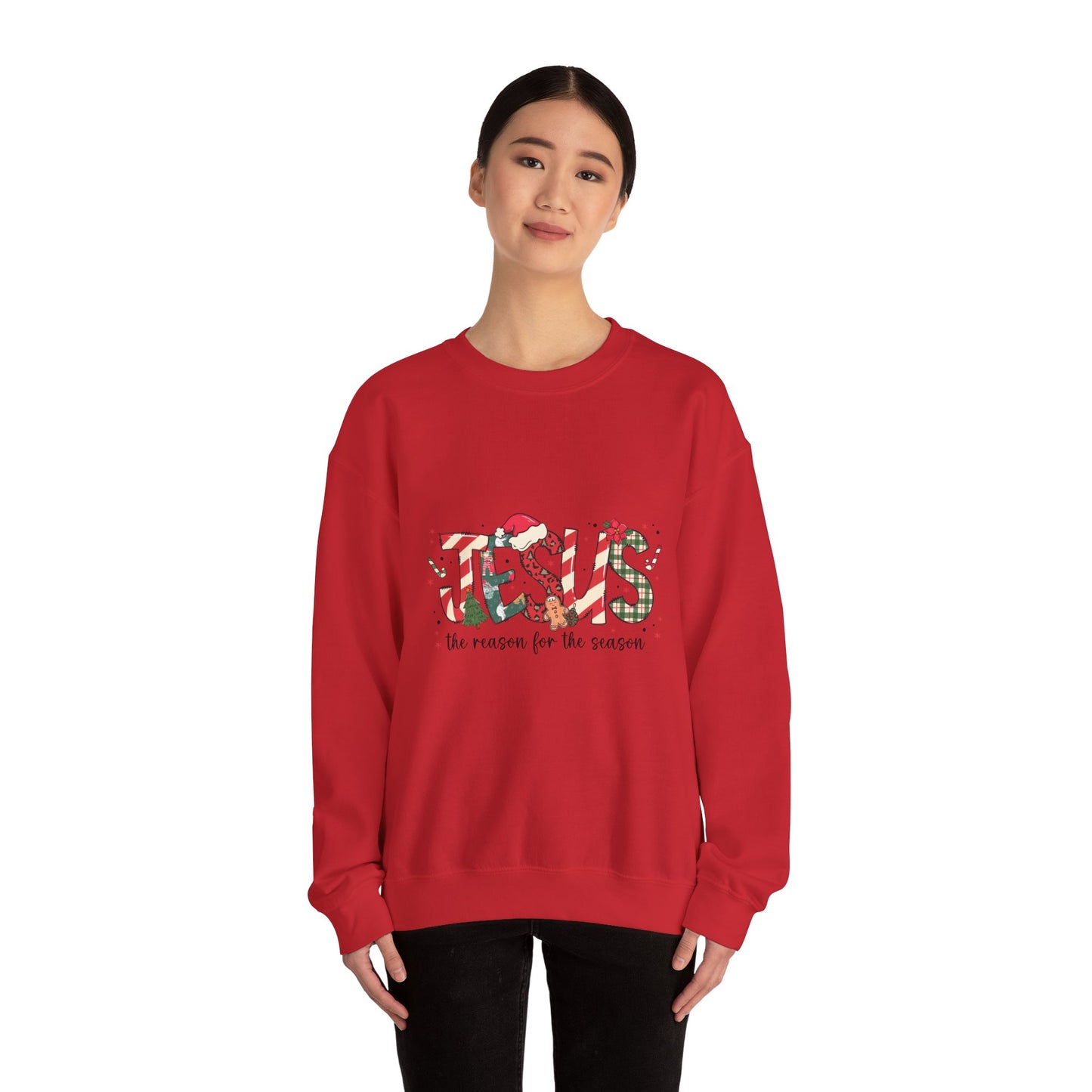 Crewneck Sweatshirt — “JESUS the reason for the season” Christmas Holiday Pullover