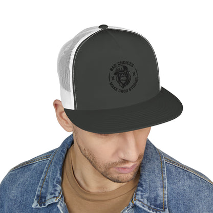 Embroidered 5 Panel Trucker Cap - Stylish Casual Hat for Outdoor Adventures, Perfect Gift for Dad, Summer Vibes, Fashionable Headwear