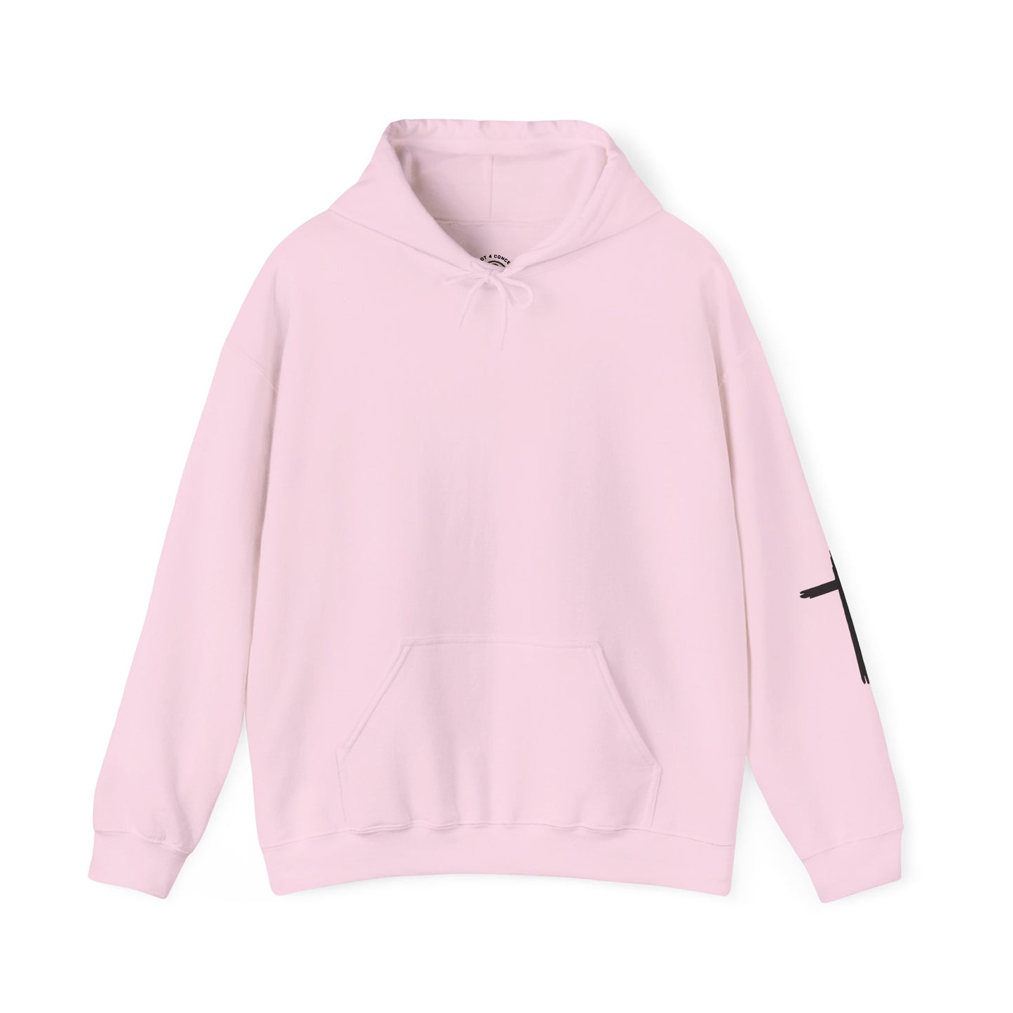 Blessed Cross Hoodie — Christian Faith Pullover with Cross Sleeve Design