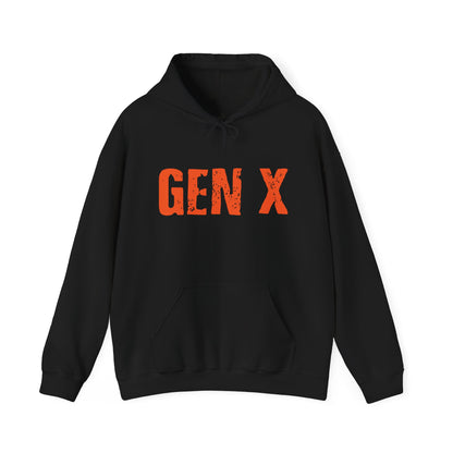 Gen X Hoodie - Retro Distressed Graphic Sweatshirt for Generation X