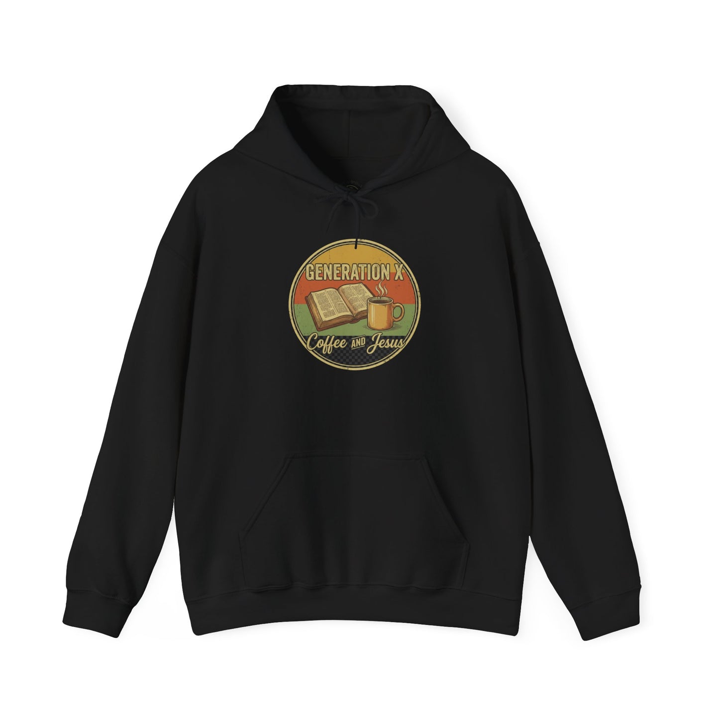 Generation X Coffee & Vinyl Hoodie — Retro Music Lover Pullover