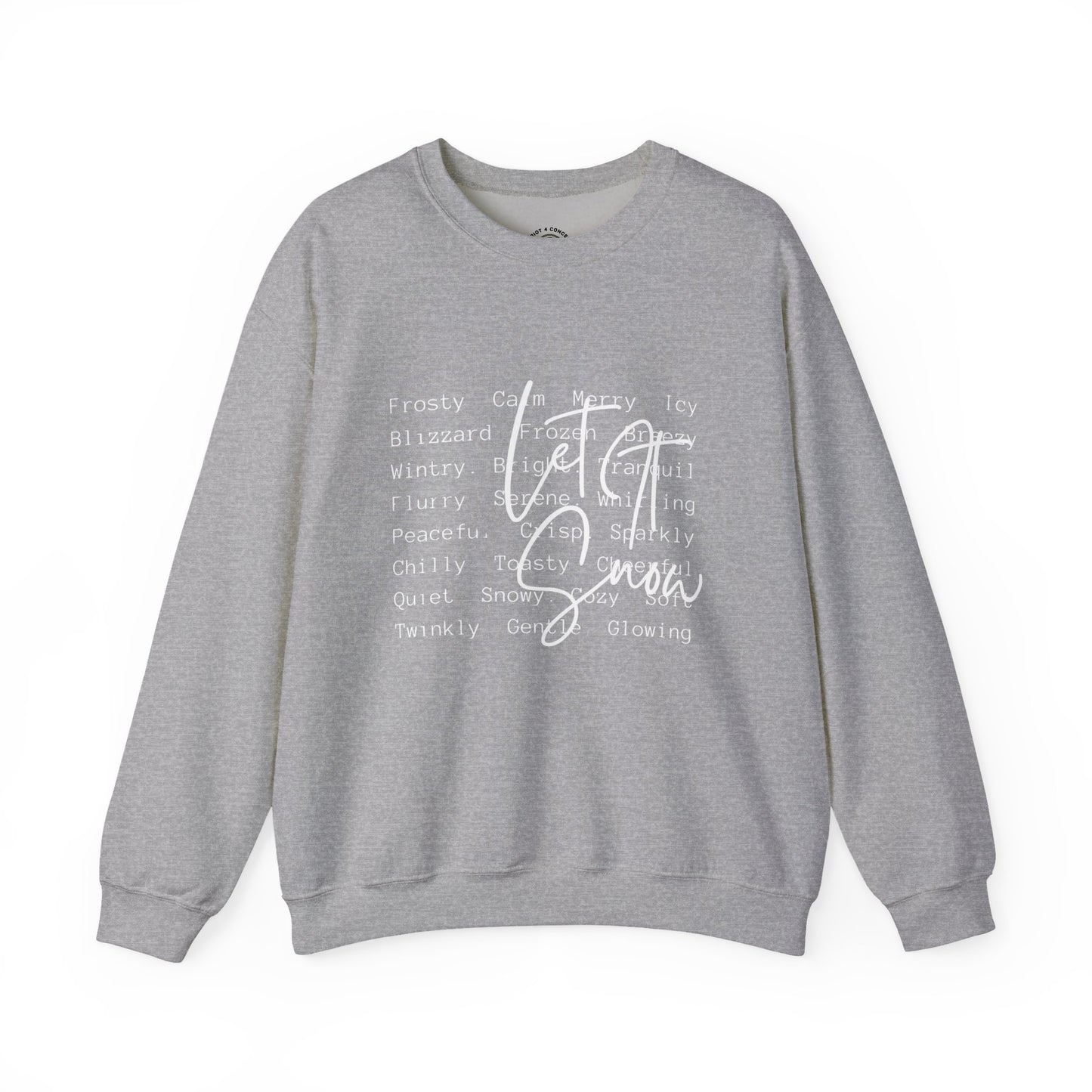 Crewneck Sweatshirt — Cozy Holiday Words “Oh Joy” Typography Design