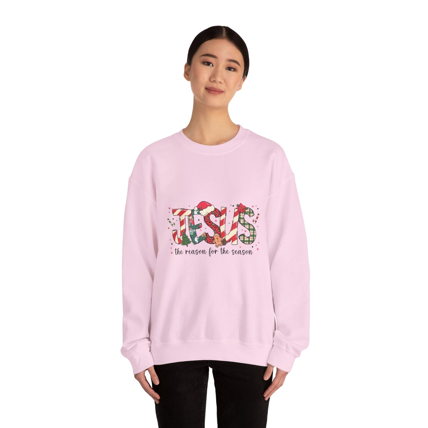 Crewneck Sweatshirt — “JESUS the reason for the season” Christmas Holiday Pullover