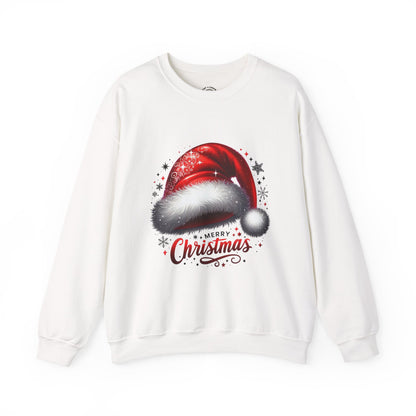 Christmas Sweatshirt - Red Santa Hat "Merry Christmas" Holiday Crewneck