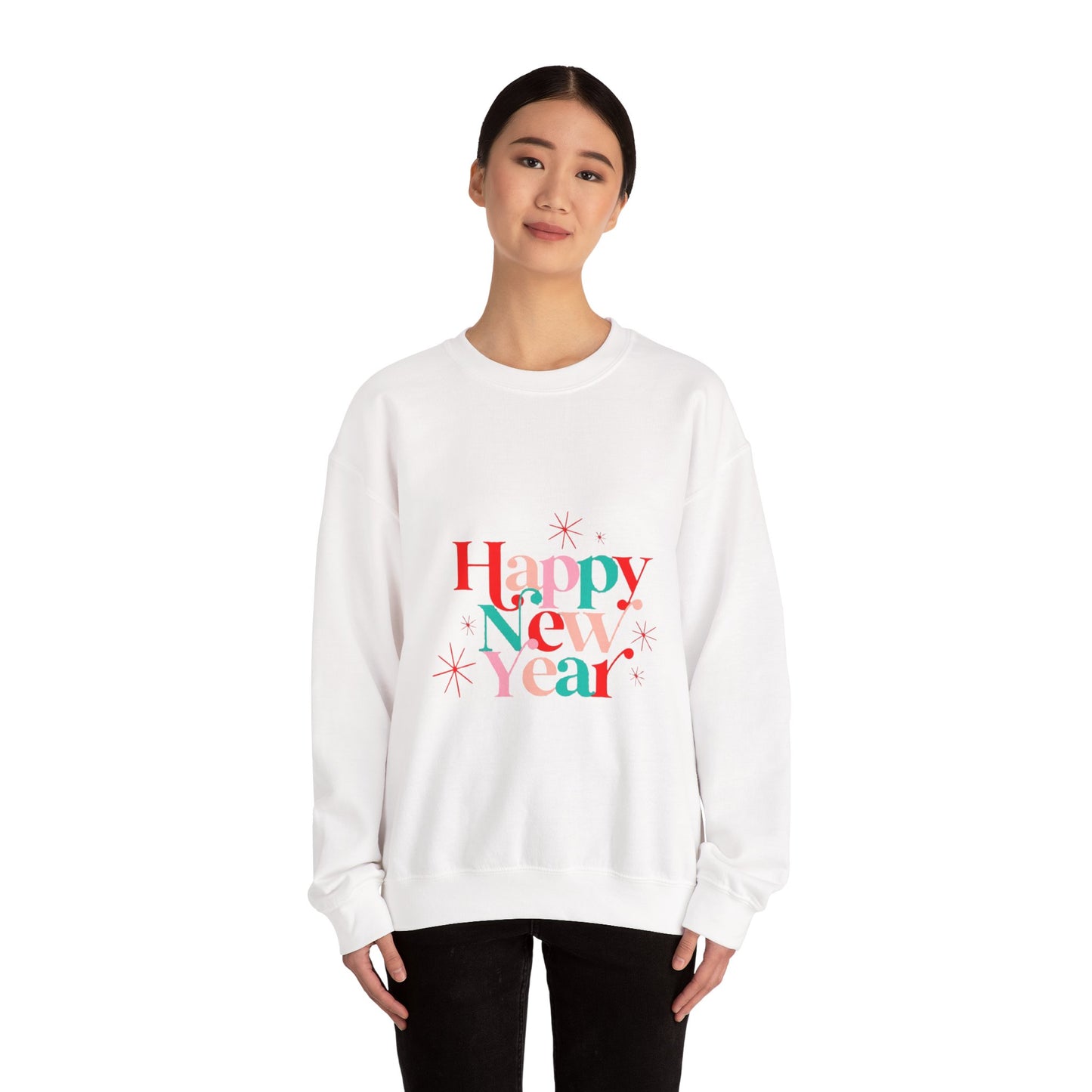 New Year Crewneck Sweatshirt — "Happy New Year" Festive Holiday Sweatshirt