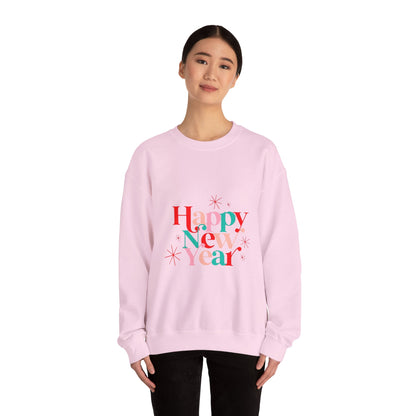 New Year Crewneck Sweatshirt — "Happy New Year" Festive Holiday Sweatshirt