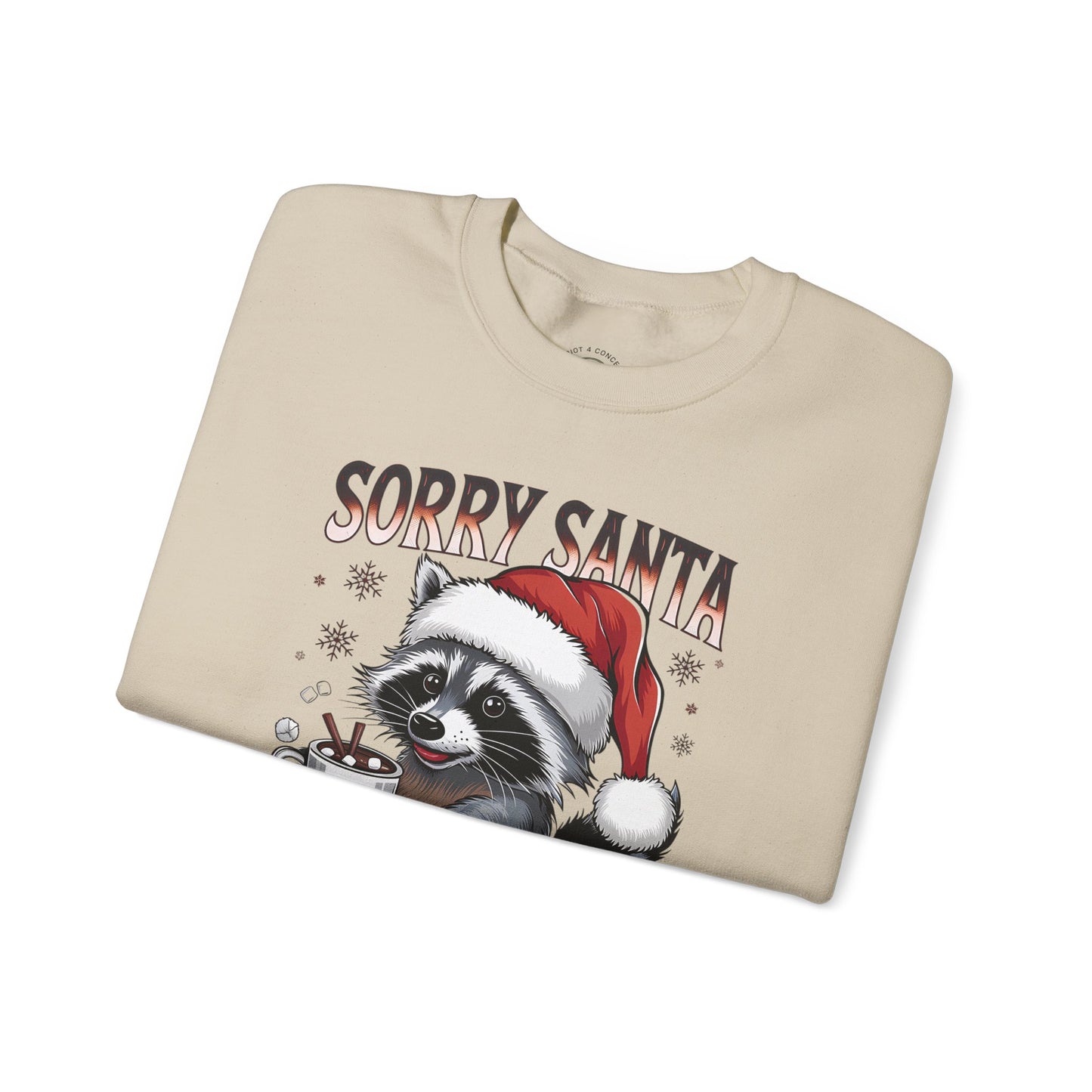 Raccoon Christmas Sweatshirt - "Sorry Santa I've Been Feral" Holiday Crewneck