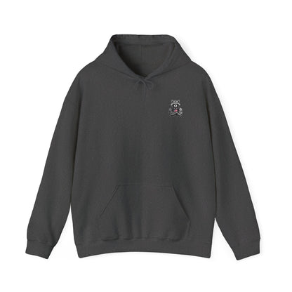 Patriotic Raccoon Hoodie — Black Flag Cross Design