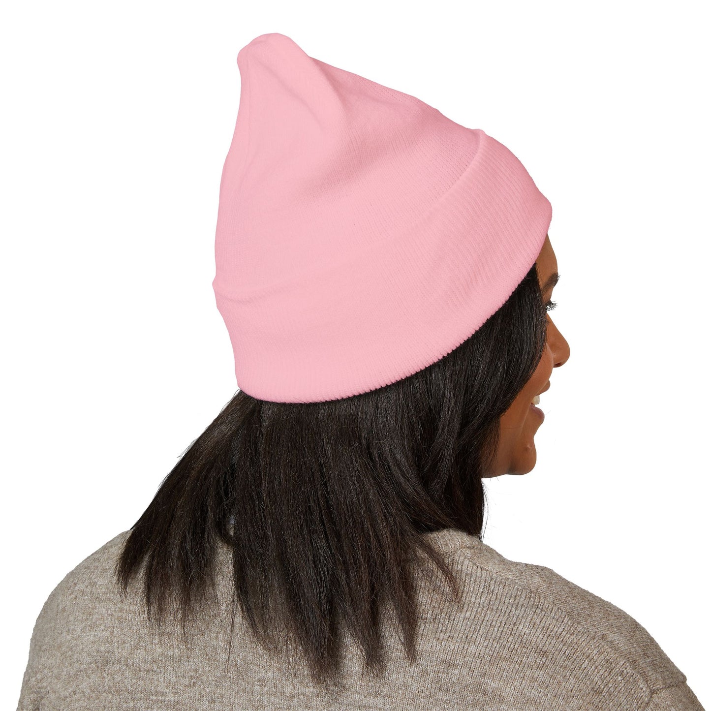 Embroidered Cross Cuffed Beanie — Minimal Faith Knit Hat